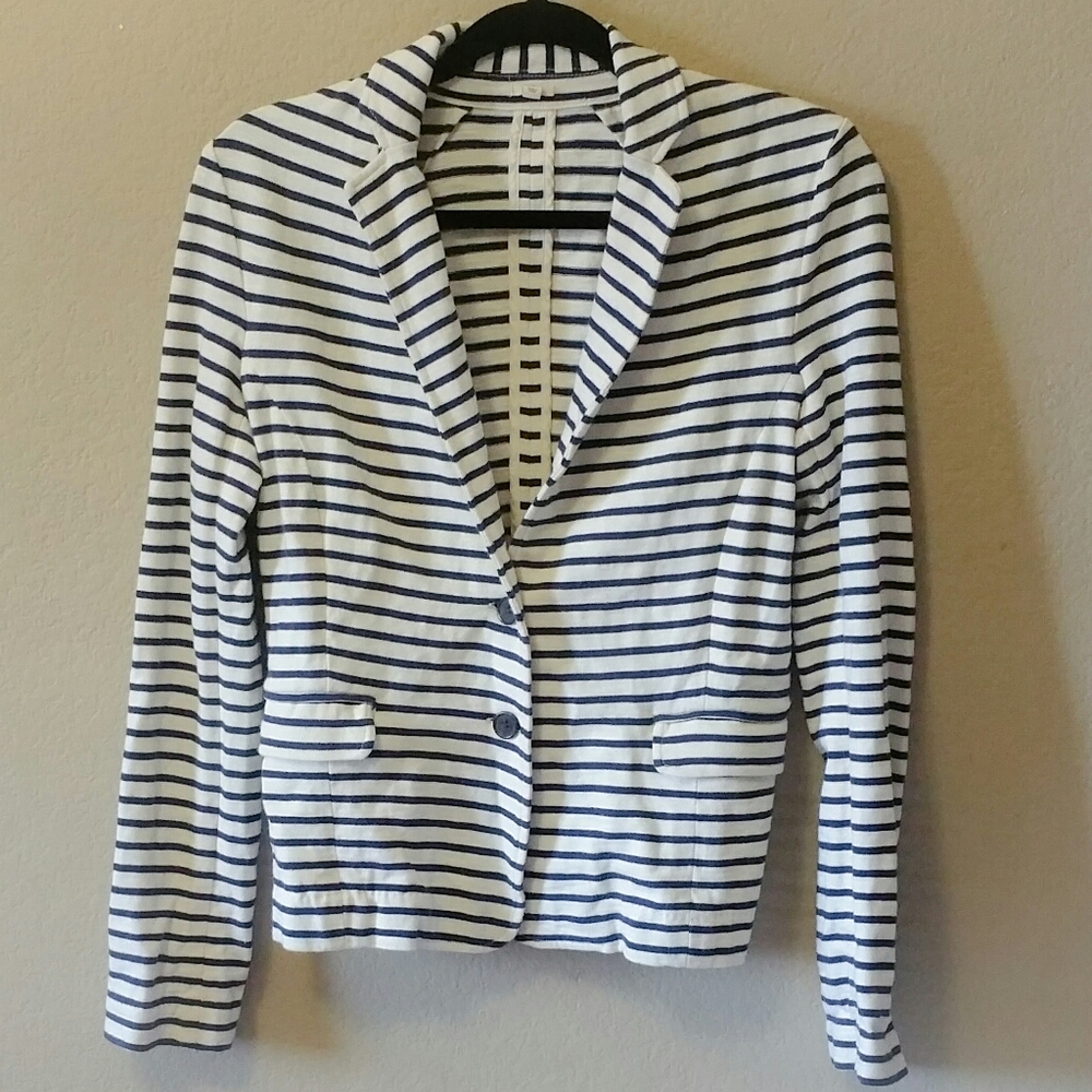 J. Crew Maritime Stripe Blazer Nautical Sz S - Picture 2 of 8